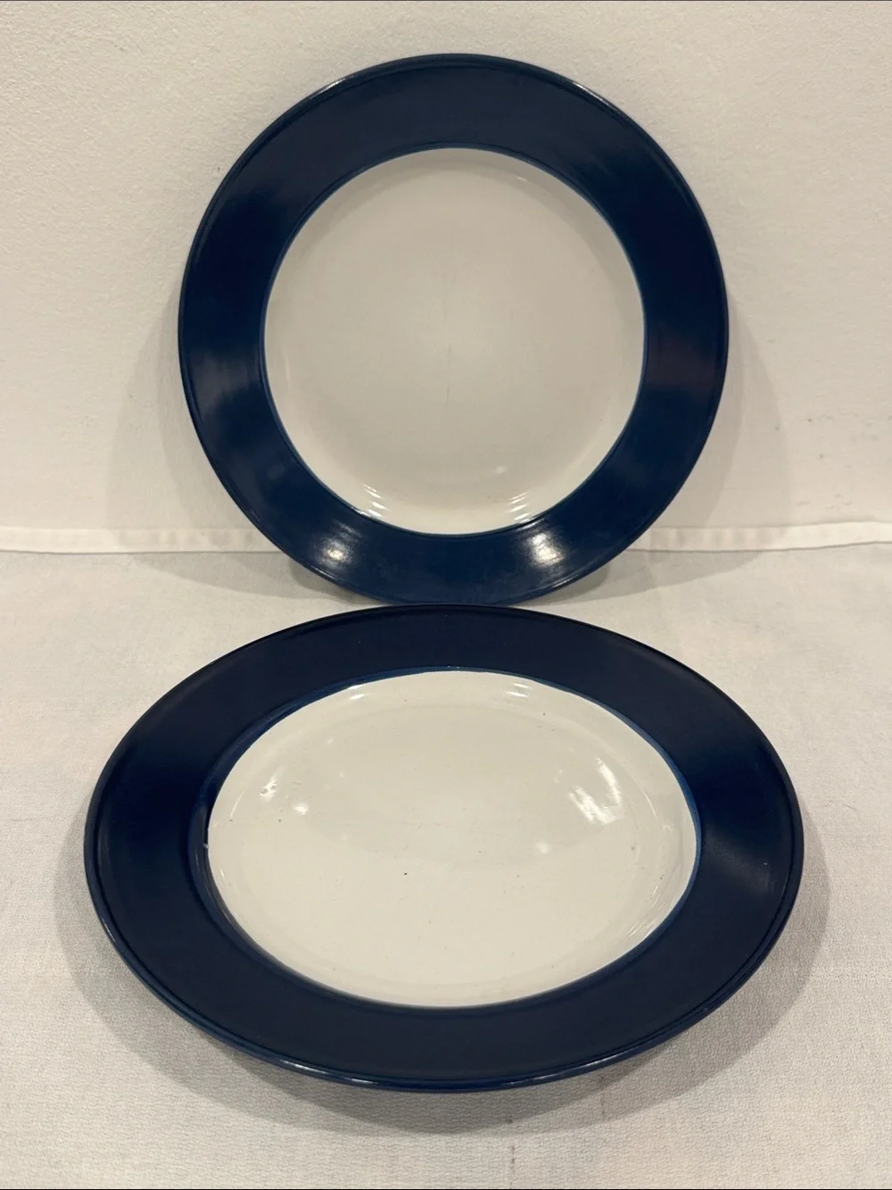 Royal Norfolk Navy Blue Salad Plates 8.5” Inches Set of 2
